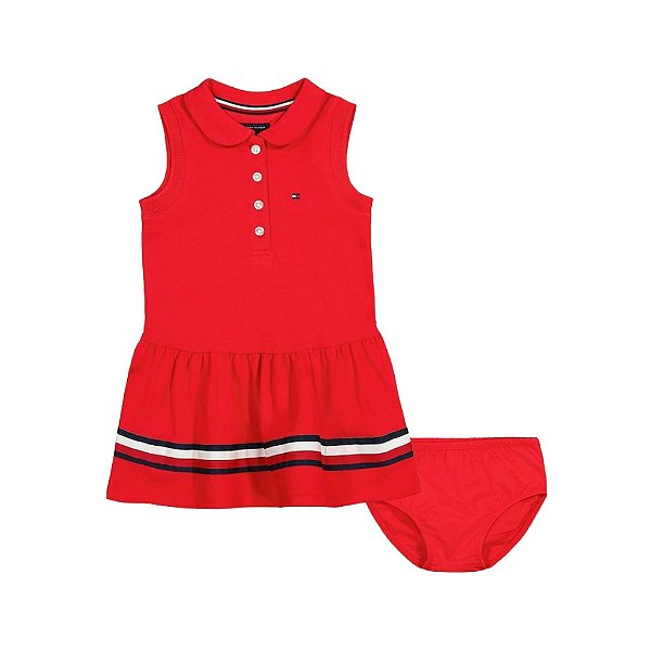 Vestido Gola Polo Tommy Hilfiger Vermelho - Baby & Kids USA - Importados  infantis