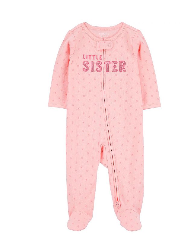 Pijama Carter's com Zíper Rosa Little Sister
