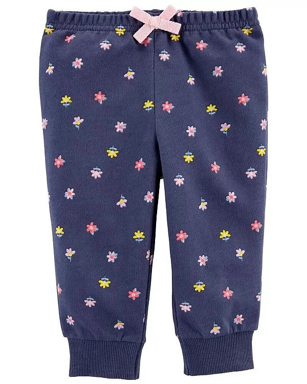 Calça Terry Francesa Azul Floral