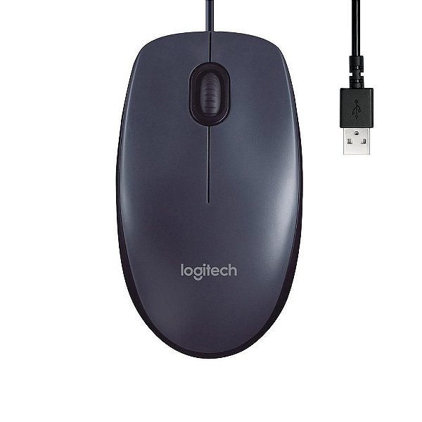 MOUSE USB M90 CINZA/PRETO - LOGITECH