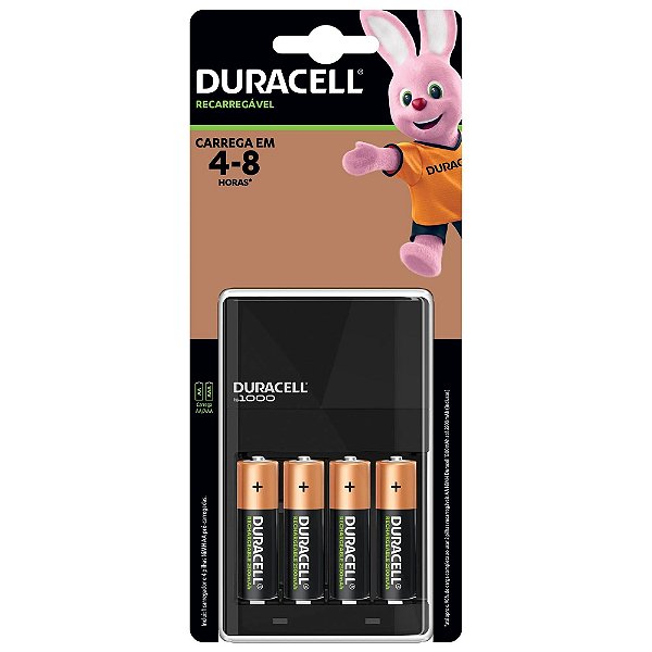 CARREGADOR DE PILHA AA/AAA COM 4 AA - DURACELL