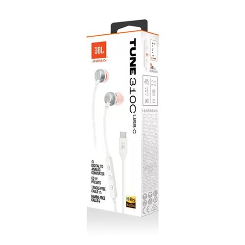 Fone de Ouvido JBL Tune 310C, USB-C, Pure Bass, In-ear, Branco