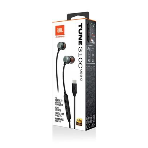 Fone de Ouvido JBL Tune 310C, USB-C, Pure Bass, In-ear, Preto