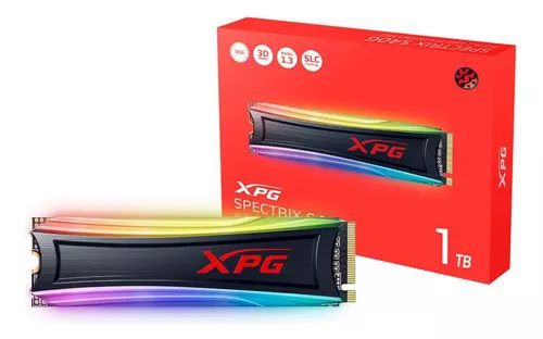 SSD XPG Spectrix S40G RGB, 1TB, M.2 NVMe 2280, Leitura 3500MB/s e Gravação 1900MB/s