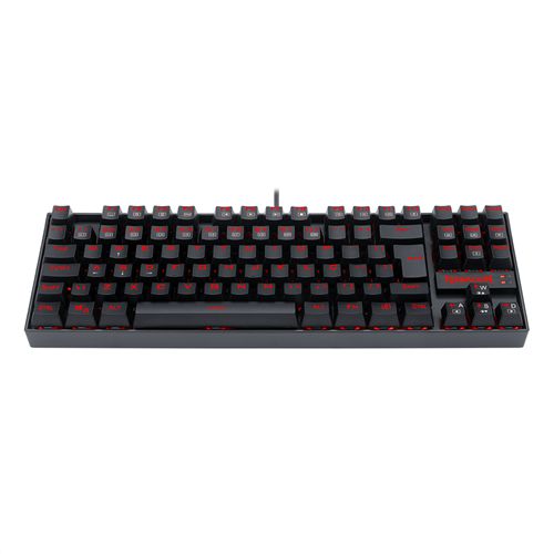 Teclado Mecânico Gamer Redragon Kumara TKL, LED Vermelho, Switch Blue, ABNT2, USB, Preto