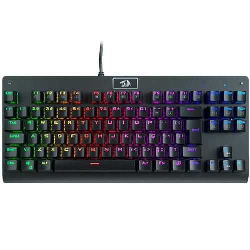 Teclado Mecânico Gamer Redragon Dark Avenger TKL, RGB, Switch Red, ABNT2, USB, Preto
