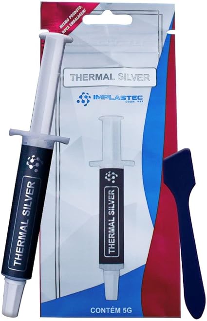 Pasta Térmica Thermal Silver Seringa 5G Prata Implastec