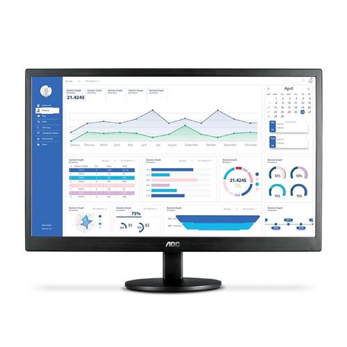 Monitor AOC E2270SWHEN 22", Full HD, 60Hz, Low Blue Mode, HDMI e VGA, Preto
