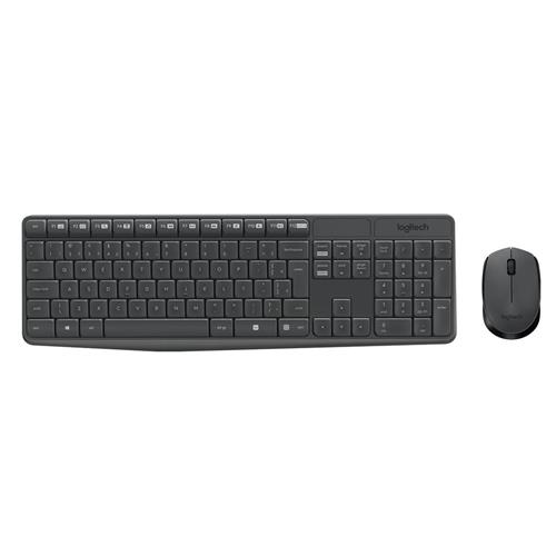 Kit Teclado e Mouse Sem Fio Logitech MK235, ABNT2, Cinza