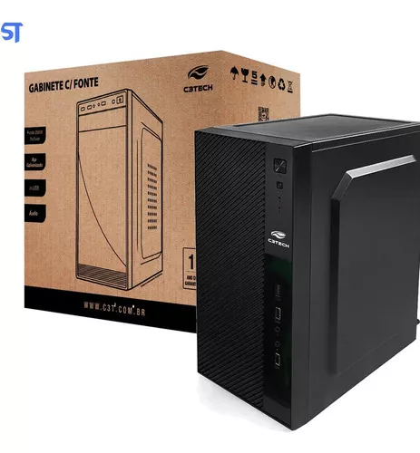 Gabinete Micro-ATX MT-31BK Com Fonte 200W C3Tech