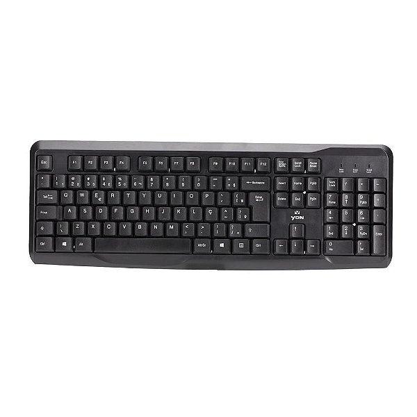 Teclado Yon KD-119, USB, ABNT2, Preto