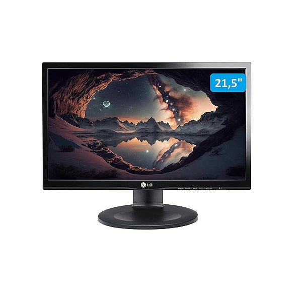Monitor LG 22BN550Y-B 21.5", Full HD, IPS, Pivot 90º, Ajustável, Flicker Safe, HDMI, D-Sub e Display Port, Preto