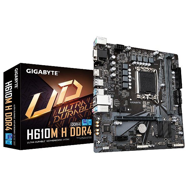 Placa Mãe Gigabyte H610M H, Chipset H610, Intel LGA 1700, mATX, DDR4