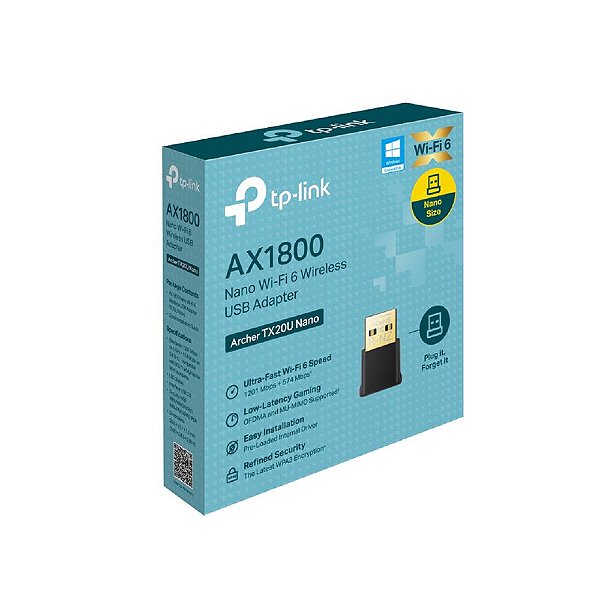 Adaptador USB Tplink Wi-Fi 6 AX1800 Nano