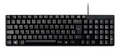 Teclado Básico ABNT2 Slim com Fio USB Preto GT 950 Goldentec