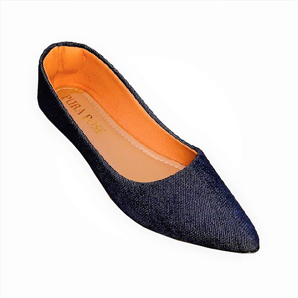 Sapatilha Feminina Jeans Marinho Conforto - Pura Pose