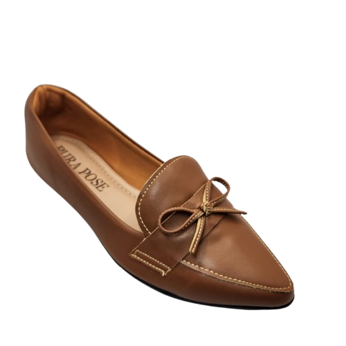 Sapatilha Feminina Mocassim Caramelo Laço23 - PURA POSE