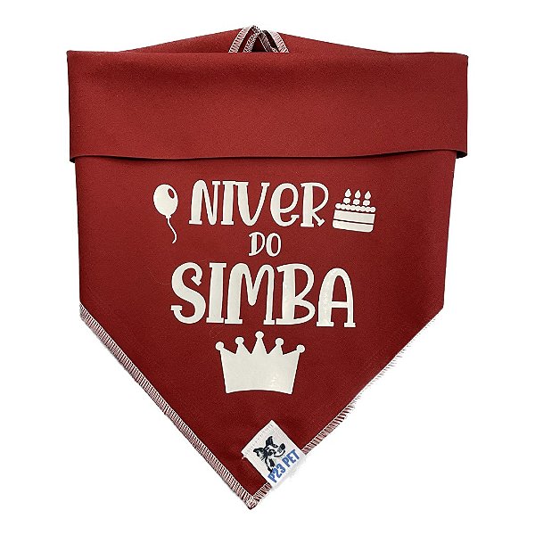 Bandana de Aniversário com Nome personalizado - Vermelha