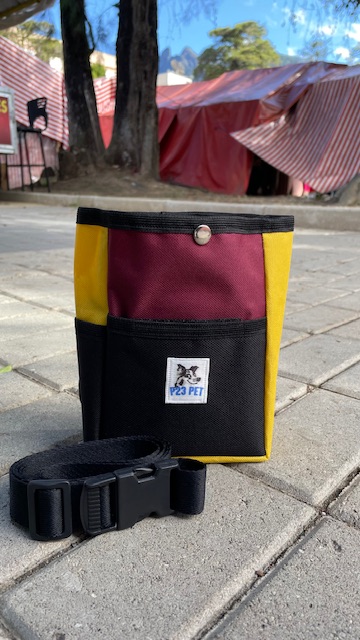 Petisqueira para treino com cinto - Vinho/Amarelo