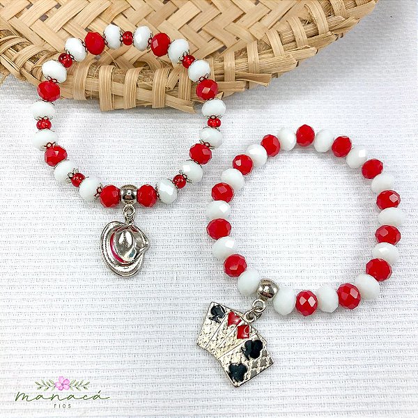 Pulseira de Malandro Malandra Zé Pelintra Umbanda Cristal de Vidro