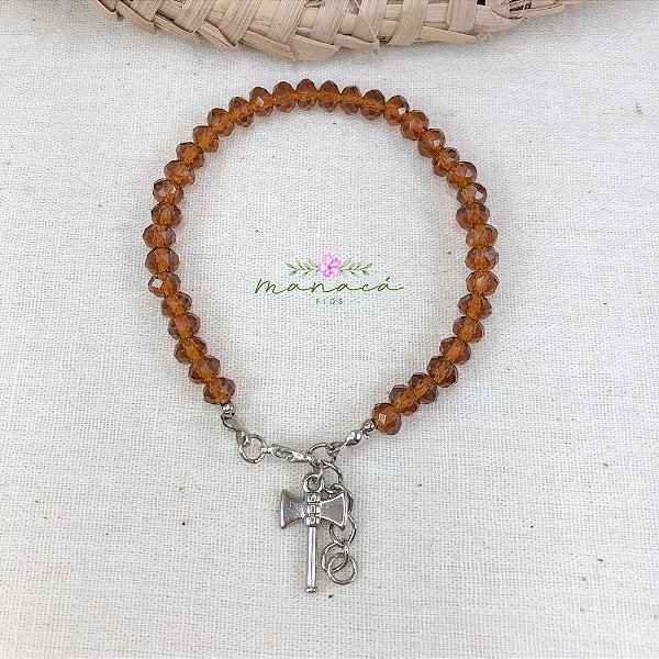 Pulseira de Xangô Umbanda Cristal de Vidro