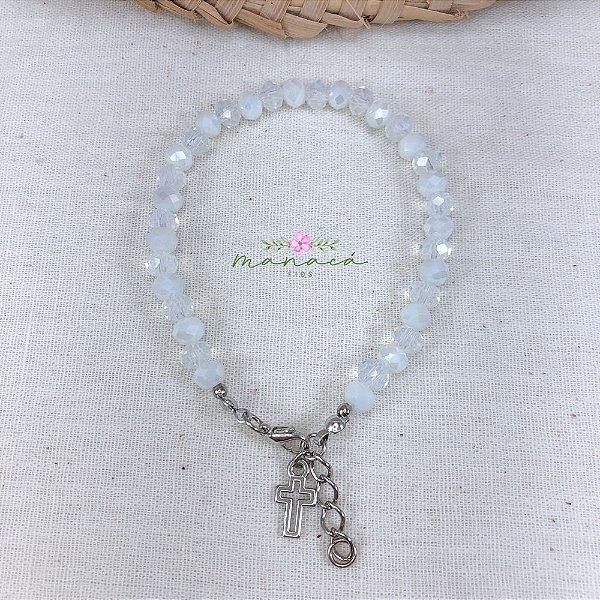 Pulseira de Oxalá Umbanda Cristal de Vidro
