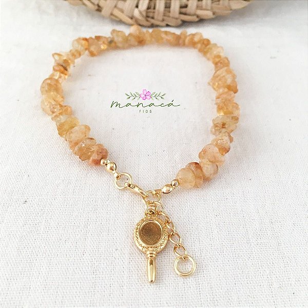 Pulseira de Oxum Cascalho Natural Citrino Umbanda