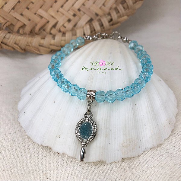 Pulseira de Iemanjá Umbanda Cristal de Vidro