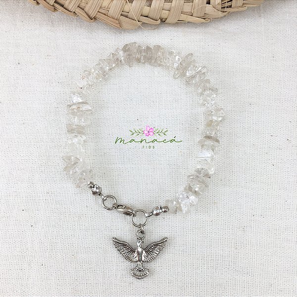 Pulseira de Oxalá Cascalho Natural Cristal Umbanda