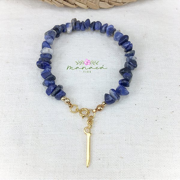 Pulseira de Ogum Cascalho Natural Sodalita Umbanda
