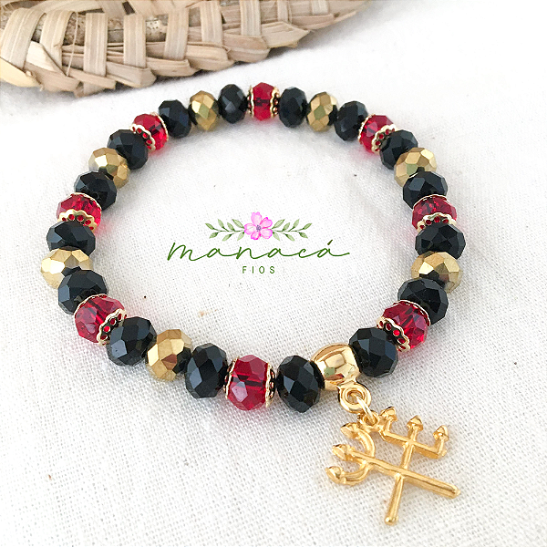 Pulseira de Exu Pombagira Umbanda Cristal de Vidro