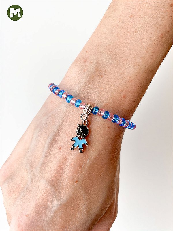 Pulseira de Erês Ibeji – Miçangas Jablonex com Pingente Menino ou Menina | Umbanda e Candomblé