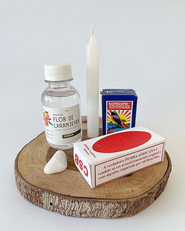 Kit de Fundamentos | Waji, Água Flor, Vela Branca e Pemba | Limpeza e Proteção - R$ 49,90