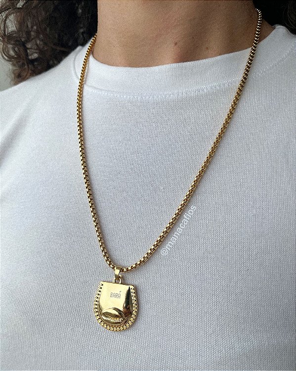 Colar Veneziano Patuá Bará - Dourado, Caminhos e Comunicação - 50cm