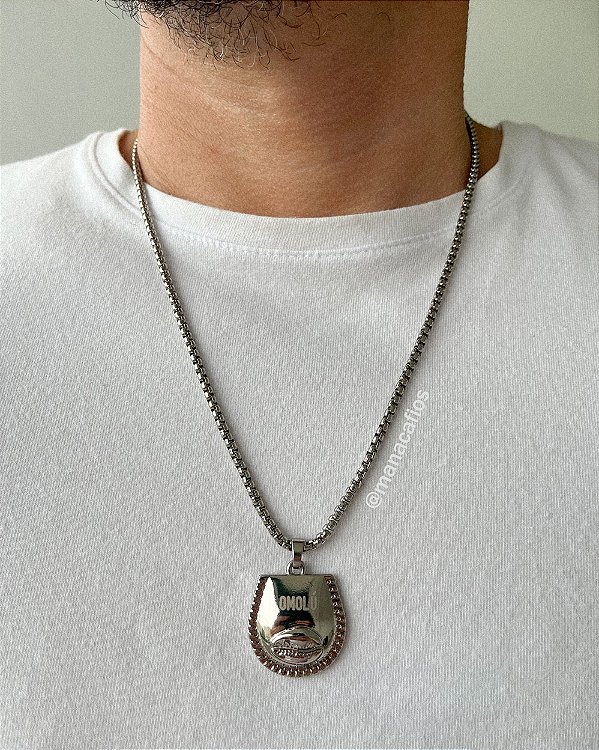 Colar Veneziano Patuá Omolu - Prateado, Cura, Sabedoria e Transformação - 50cm