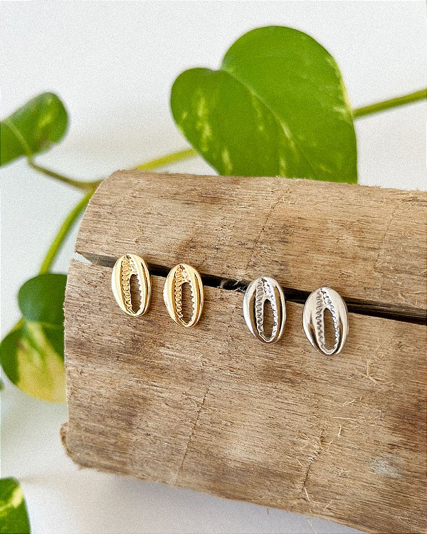 Brinco Búzio - Proteção, Axé e Exclusividade - Prata ou Dourado