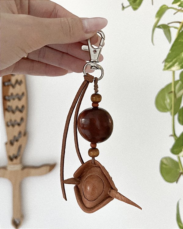 Chaveiro Boiadeiro - Jetruá! Comando, Proteção e Axé - Couro e Olho de Boi