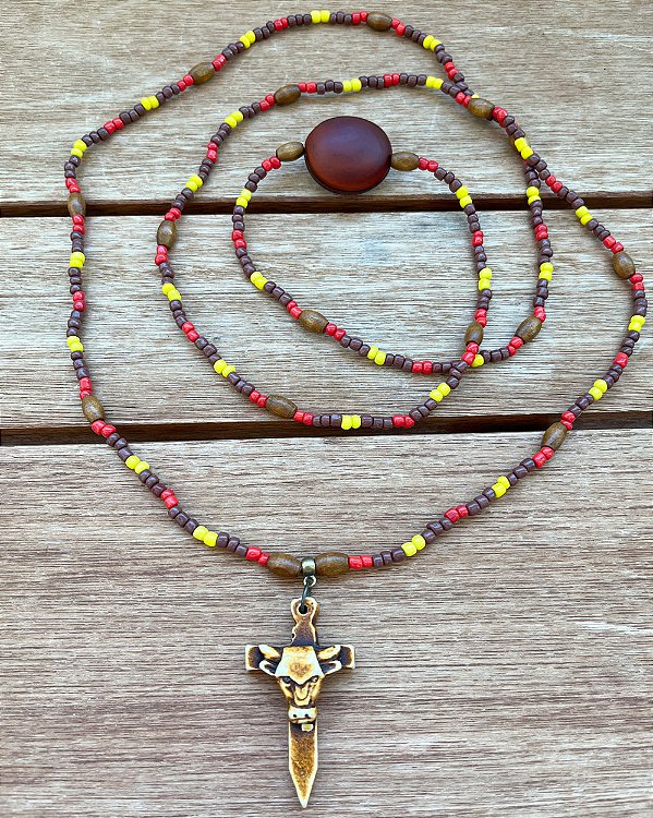 Guia de Boiadeiros – Fio de Conta Umbanda e Candomblé | Vermelho, Amarelo e Marrom