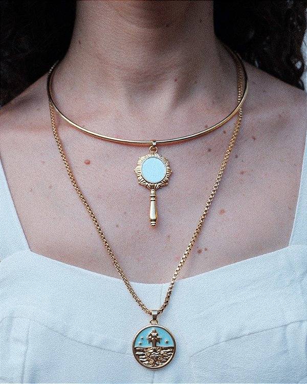 Conjunto Iemanjá – Choker Espelho e Colar Veneziano | Edição 02/02
