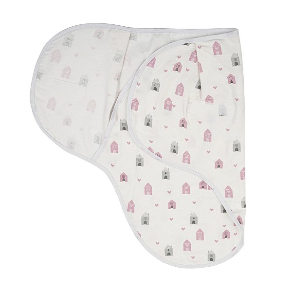 Cueiro Swaddle Ajustável Papi Composê 70cmx62cm - Casinha