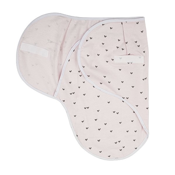 Cueiro Swaddle Ajustável Papi Composê 70cmx62cm - Coração