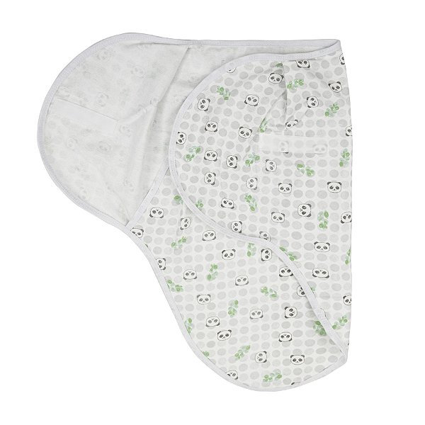 Cueiro Swaddle Ajustável Papi Composê 70cmx62cm - Panda