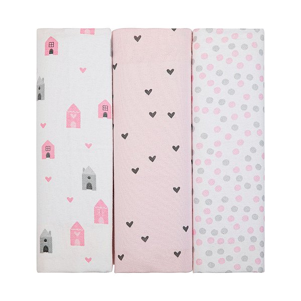 Cueiro Flanelado Papi Composê Estampado 80cmx80cm - Casinha