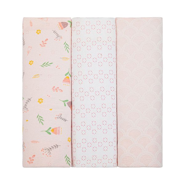 Cueiro Flanelado Papi Composê Estampado 80cmx80cm - Tulipa