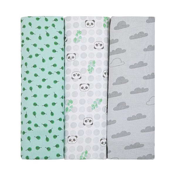 Cueiro Flanelado Papi Composê Estampado 80cmx80cm - Panda