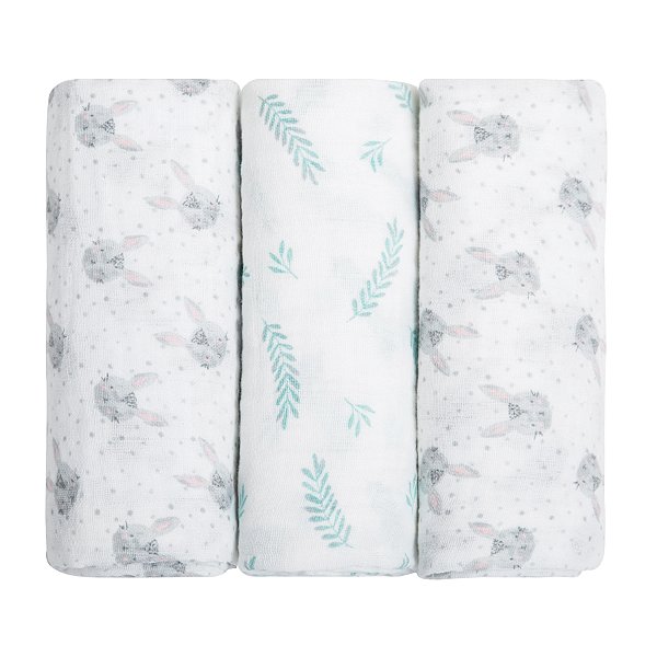 Cueiro Swaddle Papi Soft Estampado 1,0m x 80cm - Coelhinho