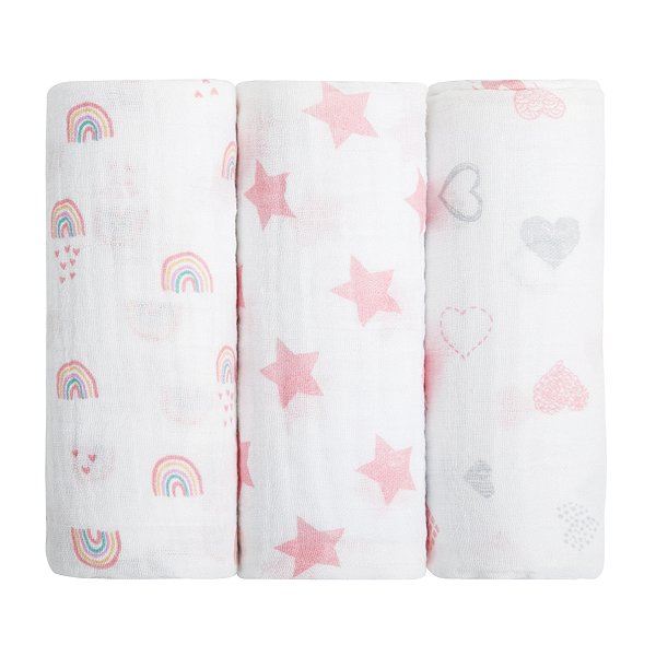 Cueiro Swaddle Papi Soft Estampado 1,0m x 80cm - Chuva de Amor