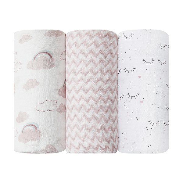 Cueiro Swaddle Papi Soft Estampado 1,2m x 1,2m - Feminino