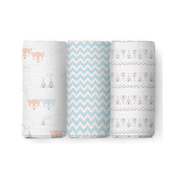Cueiro Swaddle Papi Soft Estampado 1,2m x 1,2m - Masculino