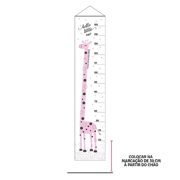 Régua de Crescimento Girafa - Rosa
